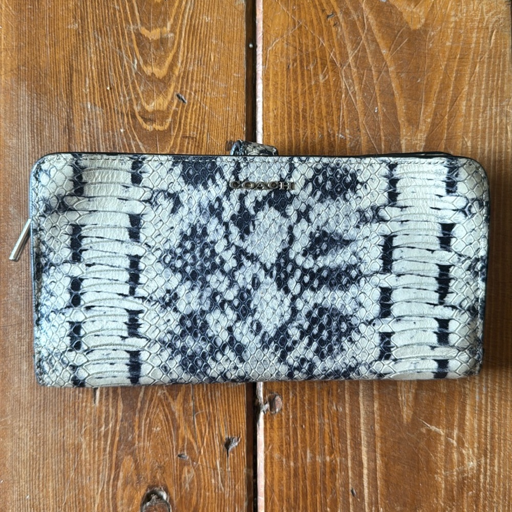 Coach snakeskin leather wallet